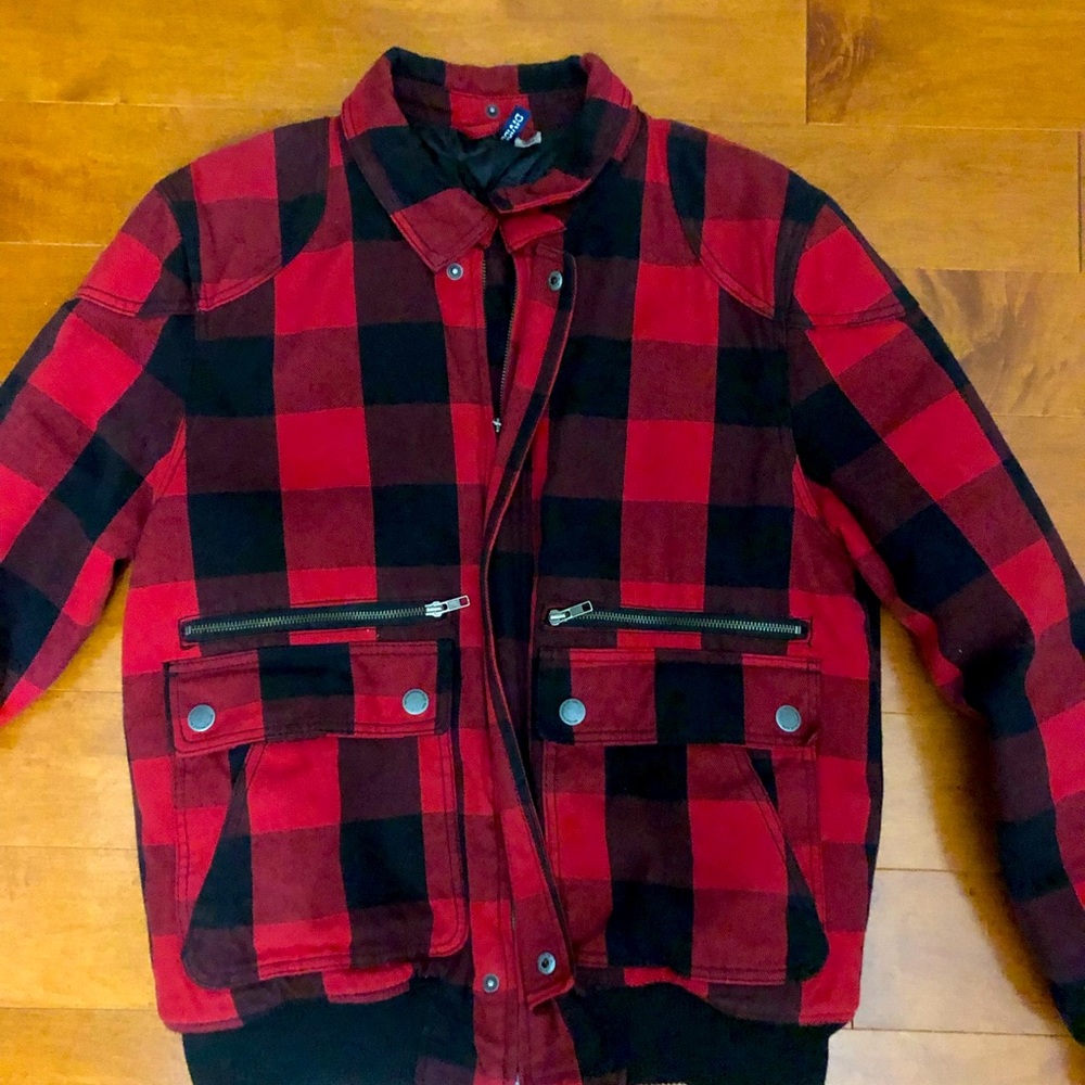 H&M DIVIDED Flannel Bomber Jacket (SIZE L)